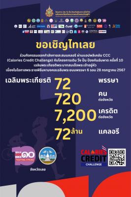 กิจกรรมออกกำลังกายสะสมแคลอรี  ผ่านแอปพริเคชัน CCC (Calories Credit Challenge) 