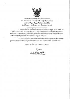 ประกาศ สำนักงานการท่องเที่ยวและกีฬาจังหวัดเลย เรื่อง ประกาศผลผู้ชนะการจัดซื้อจัดจ้างหรือผู้ได้รับการคัดเลือก และสาระสำคัญของสัญญาหรือข้อตกลงเป็นหนังสือ ประจำไตรมาสที่ 2 (เดือนมกราคม - มีนาคม พ.ศ. 2566)